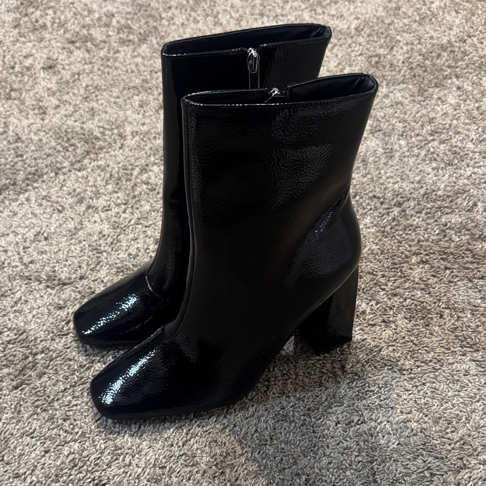 Black Patent Leather Boots